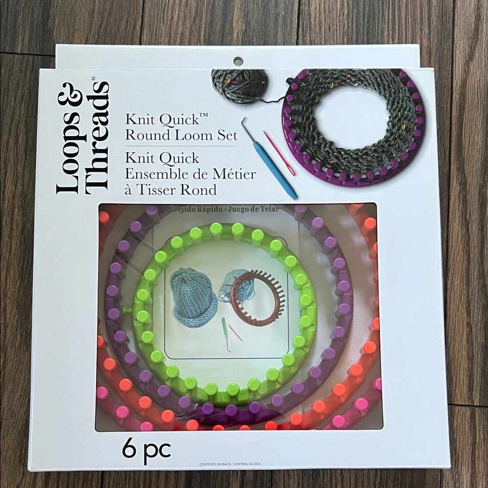 Loops & Threads Knit Quick Round Loom Set 6 Piece Multicolor New